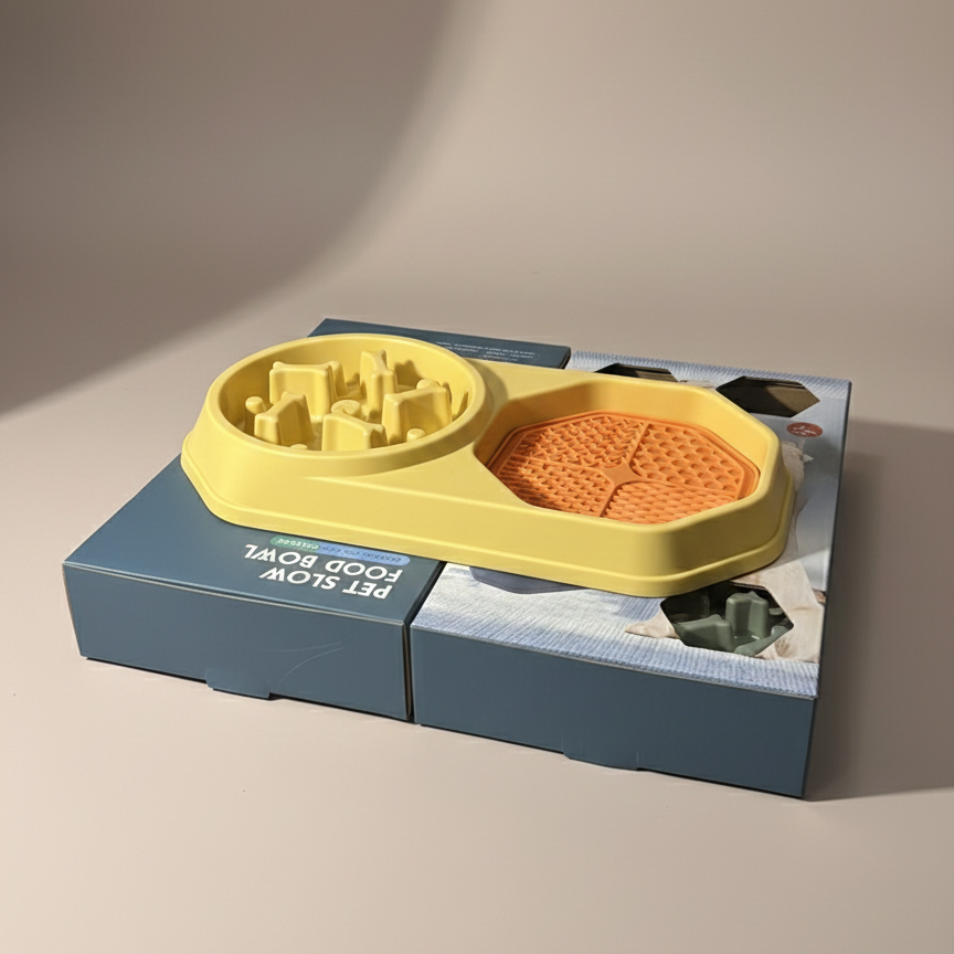 Comedero Doble Anti-Ansiedad para Mascotas